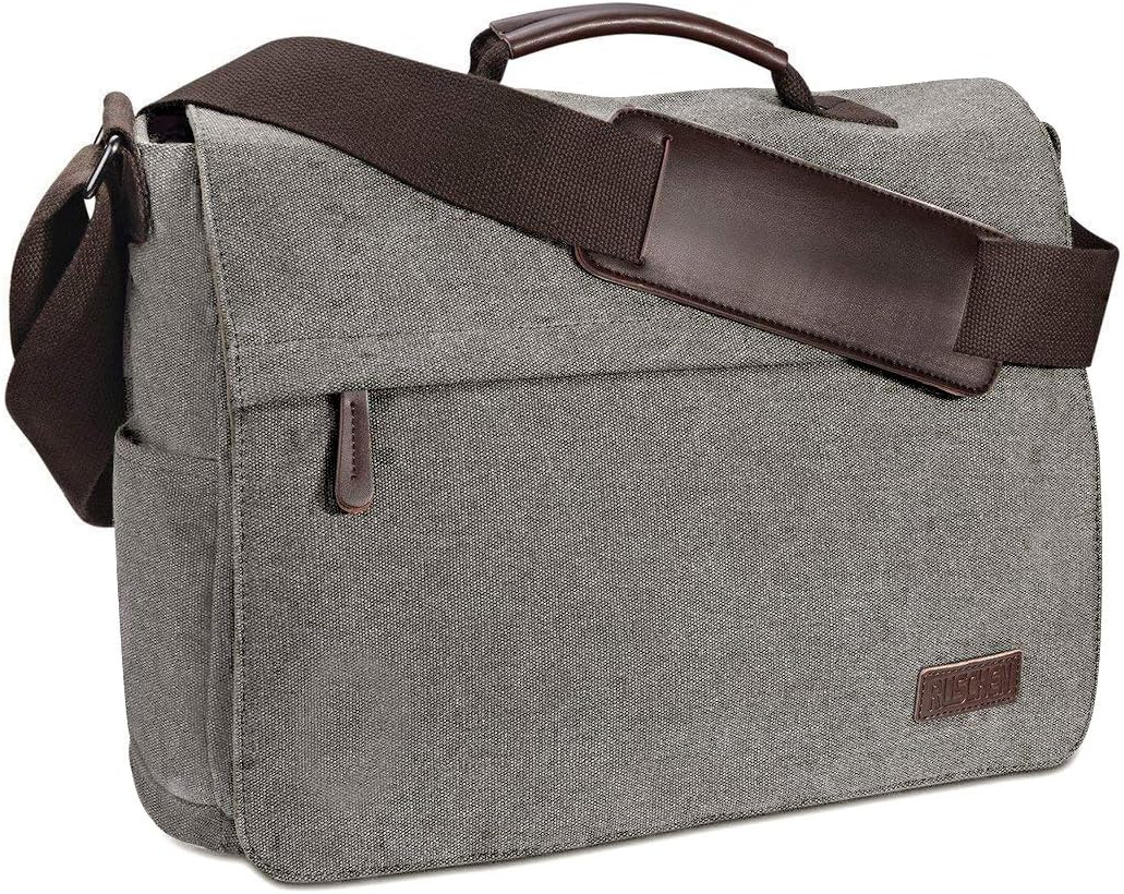 Laptoptasche aus Segeltuch, Grau