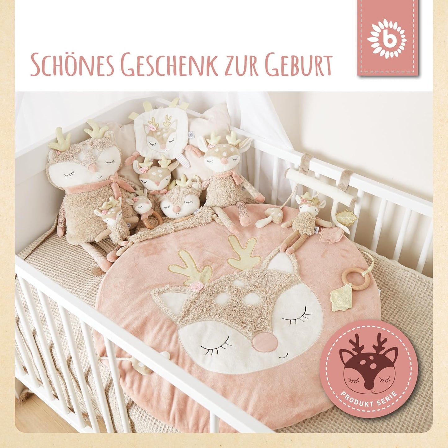 Runde Krabbeldecke für Spielbogen, Rosa