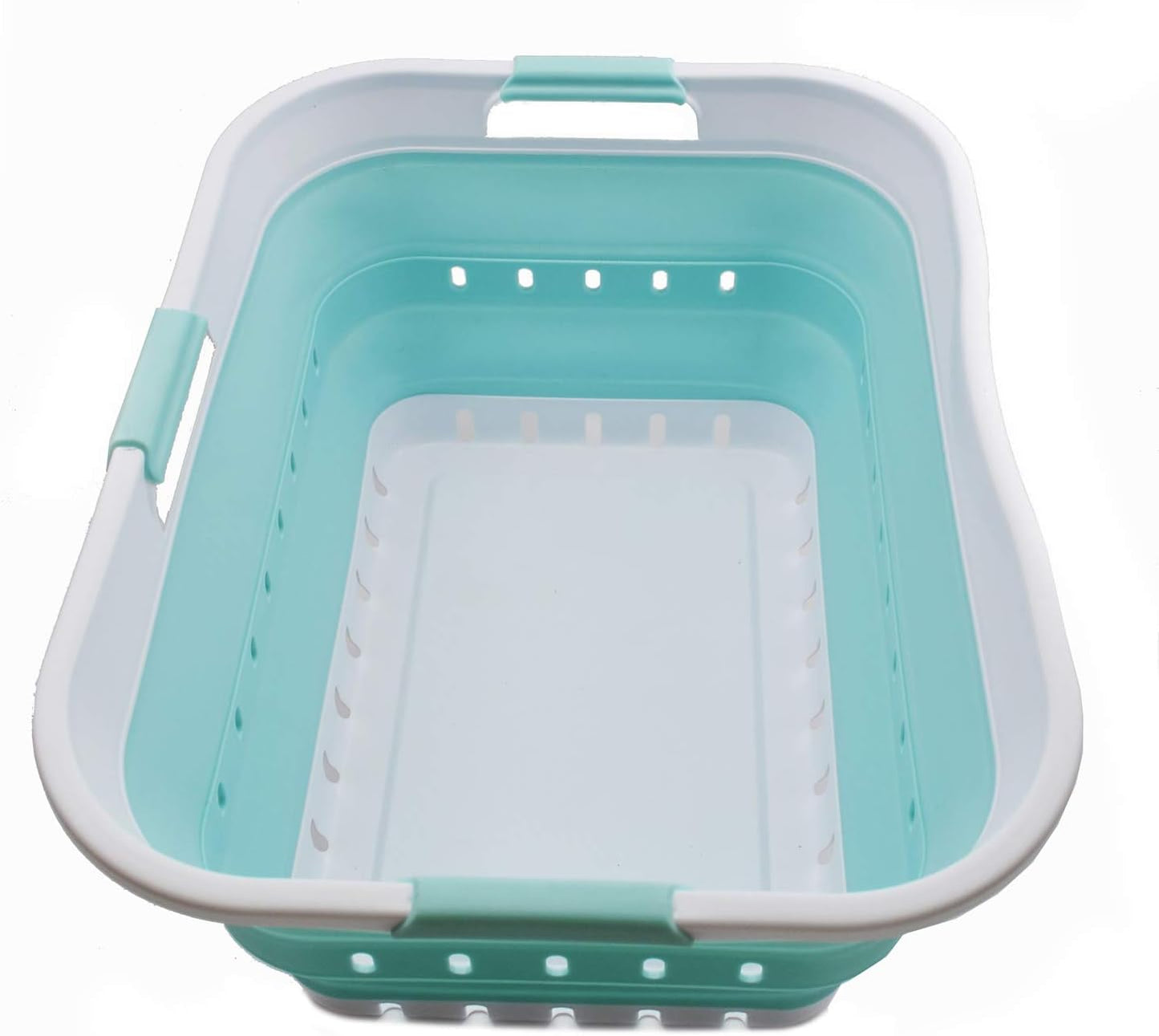 Faltbarer Wäschekorb, White/Lake Green 1