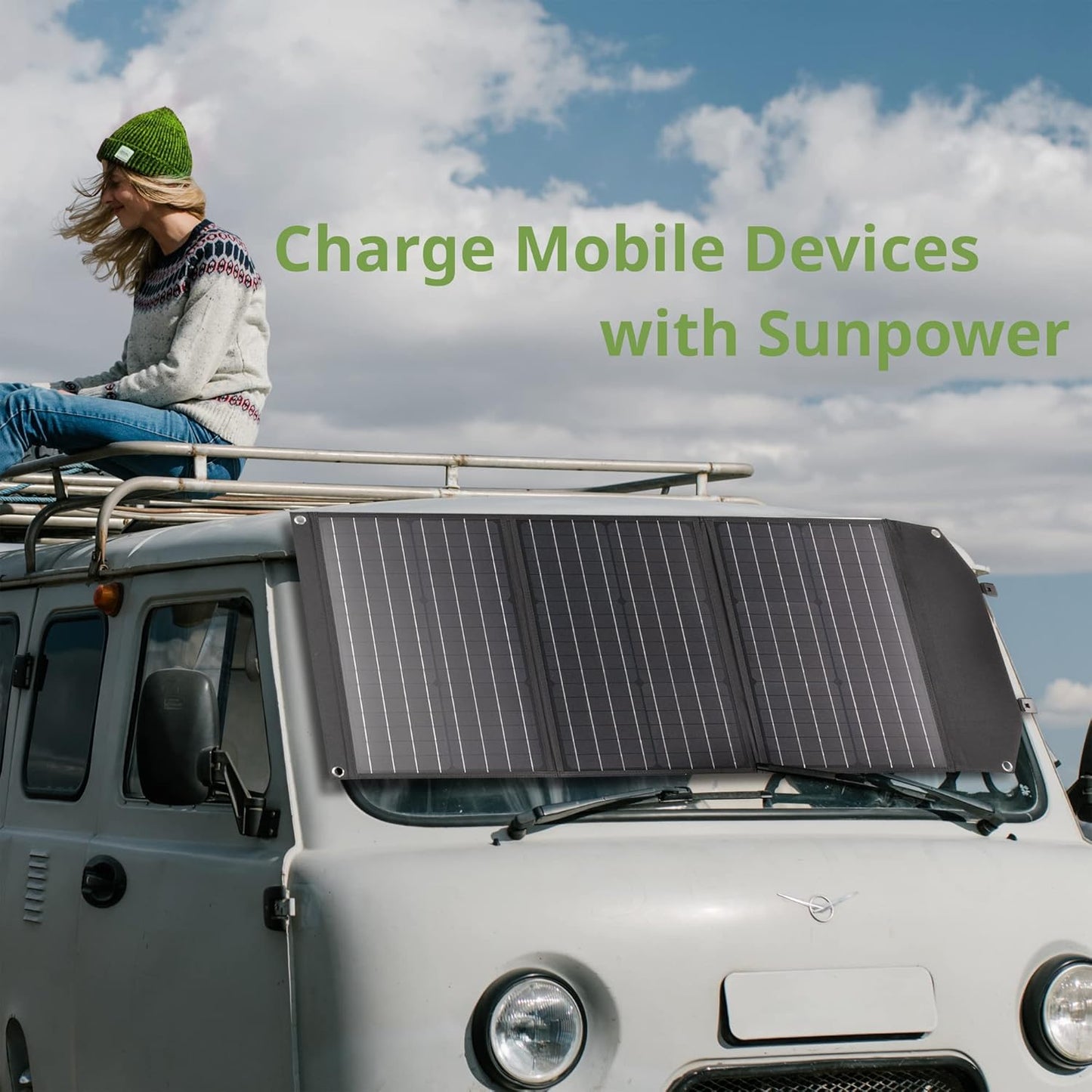 Solar Ladegerät 90W mit USB- und DC-Anschlüssen, Bresser Solar Ladegerät 90W Single