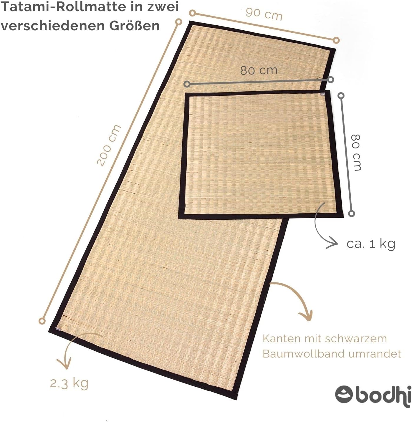Tatami Rollmatte, 80 x 80 cm