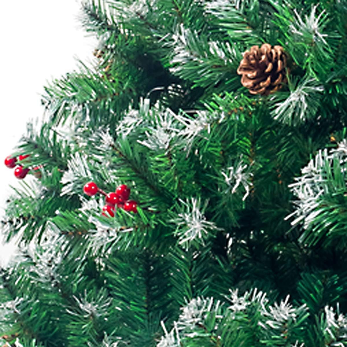 Künstlicher Weihnachtsbaum mit Schnee-Effekt und Tannenzapfen, 120 cm