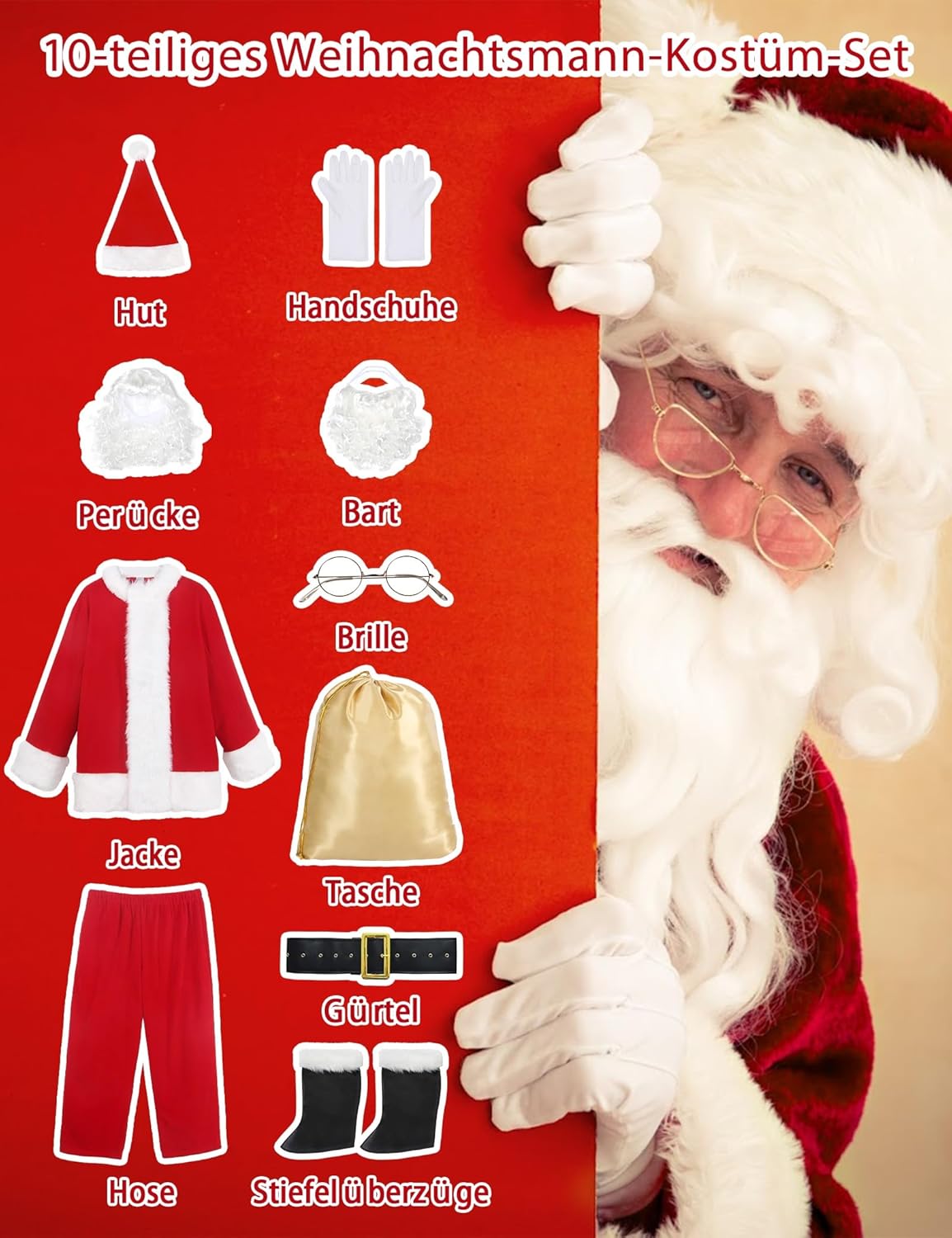 Weihnachtsmann Kostüm-Set, XL