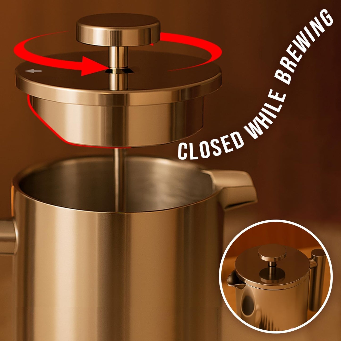 Edelstahl French Press 1L Kaffeemaschine