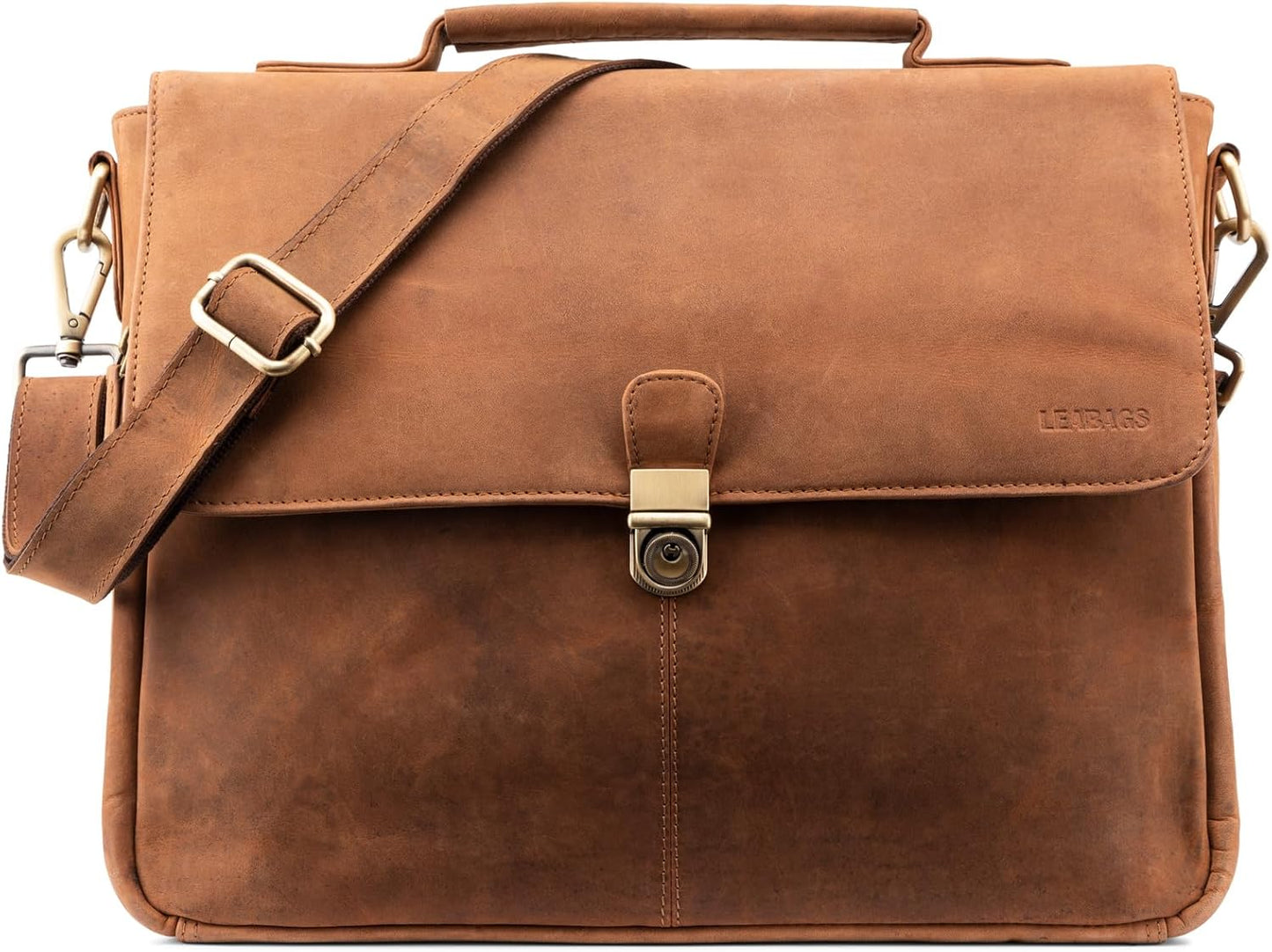 Vintage Leder-Umhängetasche, Texas Fox