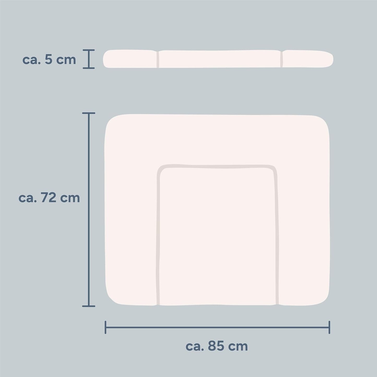 Abwaschbare Wickelauflage, Beige 72 x 85 cm