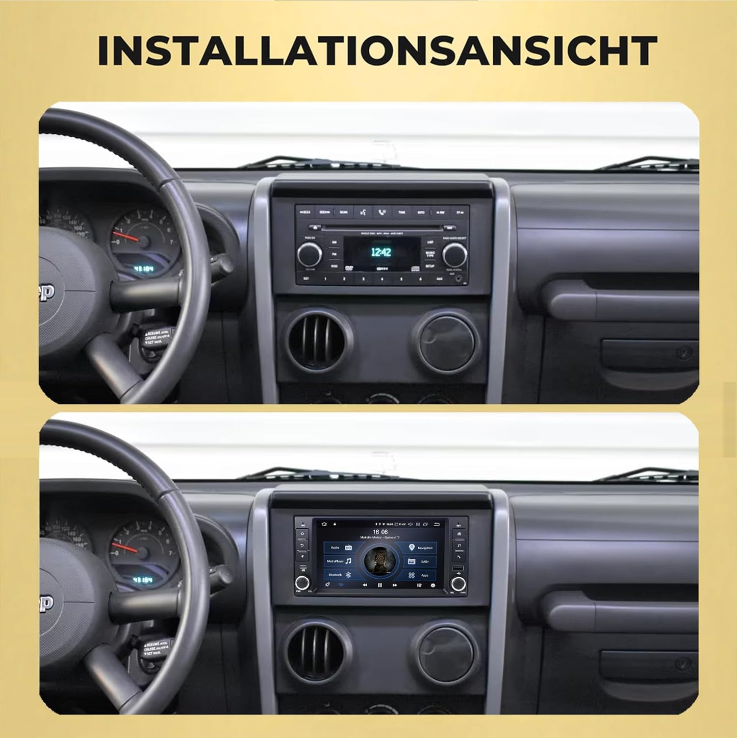 AJ7-L2 Android 14 Autoradio mit Navigation für Jeep, Chrysler, Dodge, RAM & Lancia, AJ7-L2