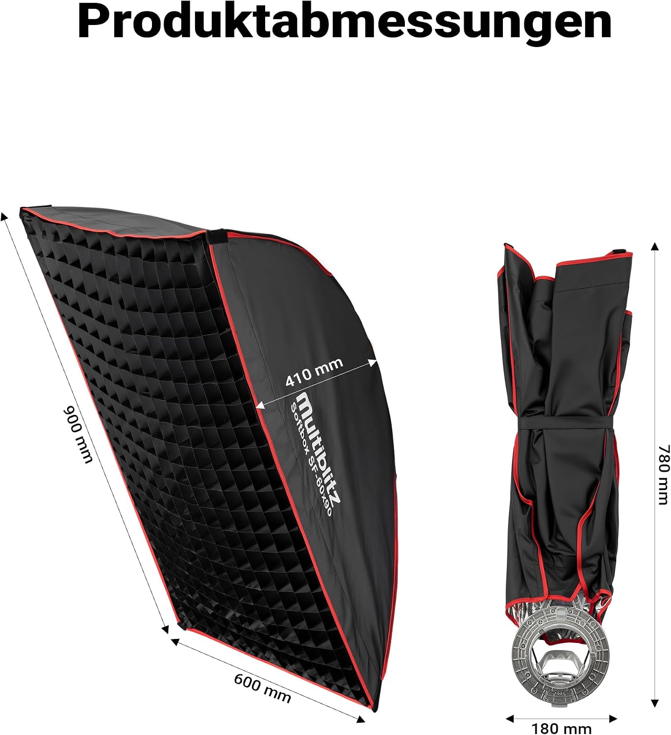 Softbox SF-60x90 mit Grid und Diffusoren