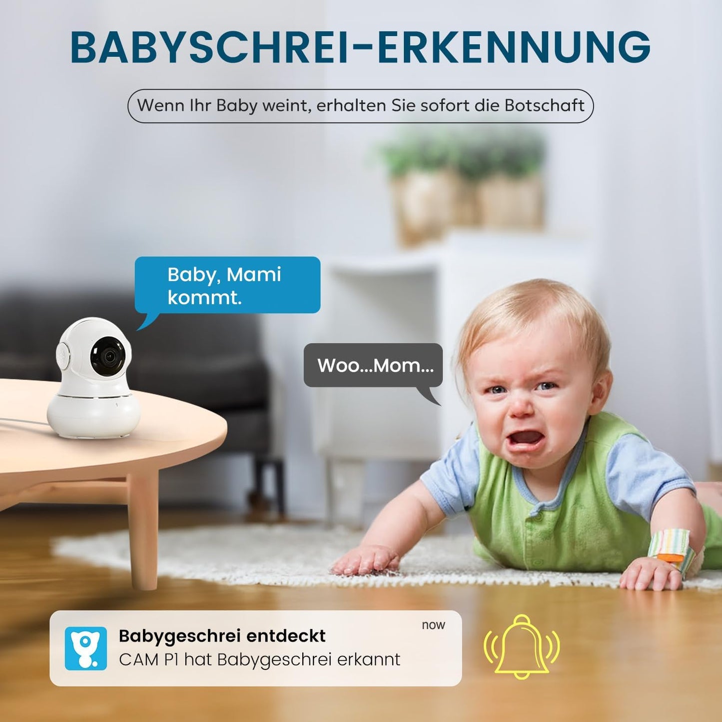 Überwachungskamera, 1 Stück-2.4Ghz ; Weiss