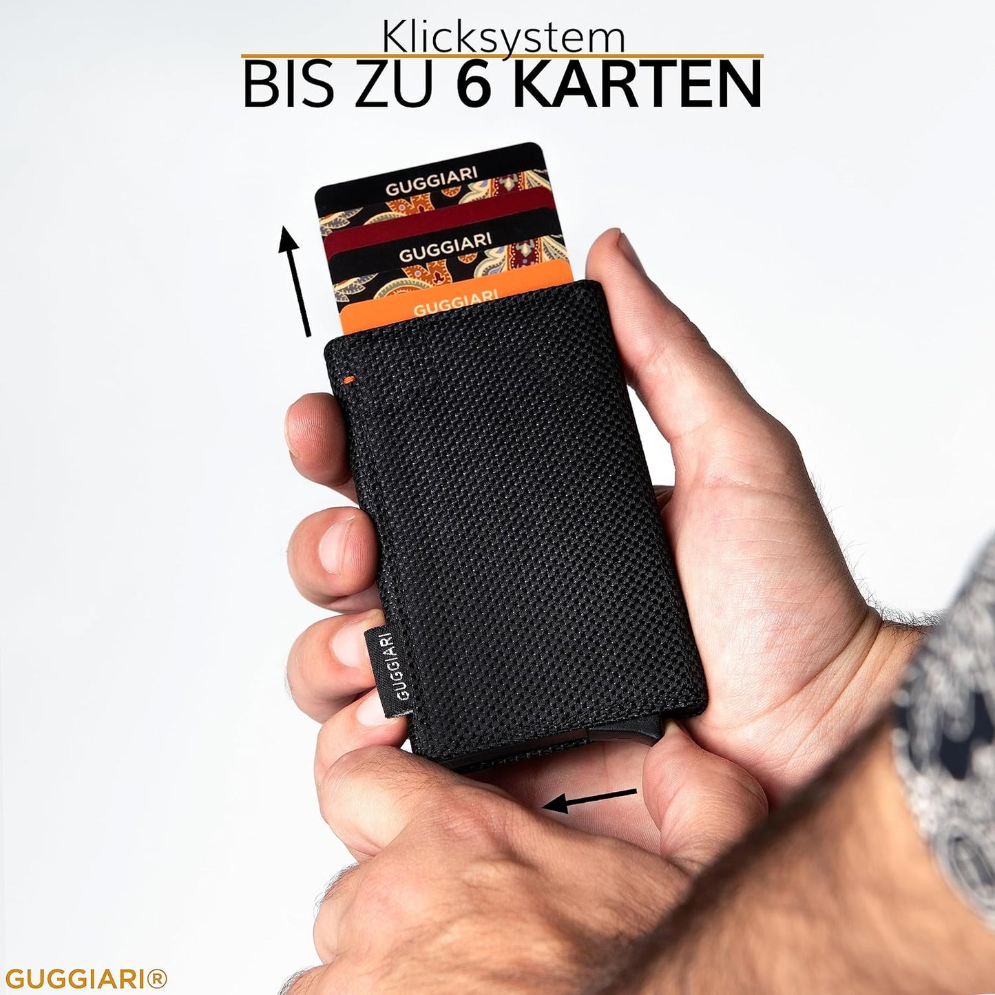 Kartenetui mit RFID-Schutz und Münzfach, Black Carbon Polyester