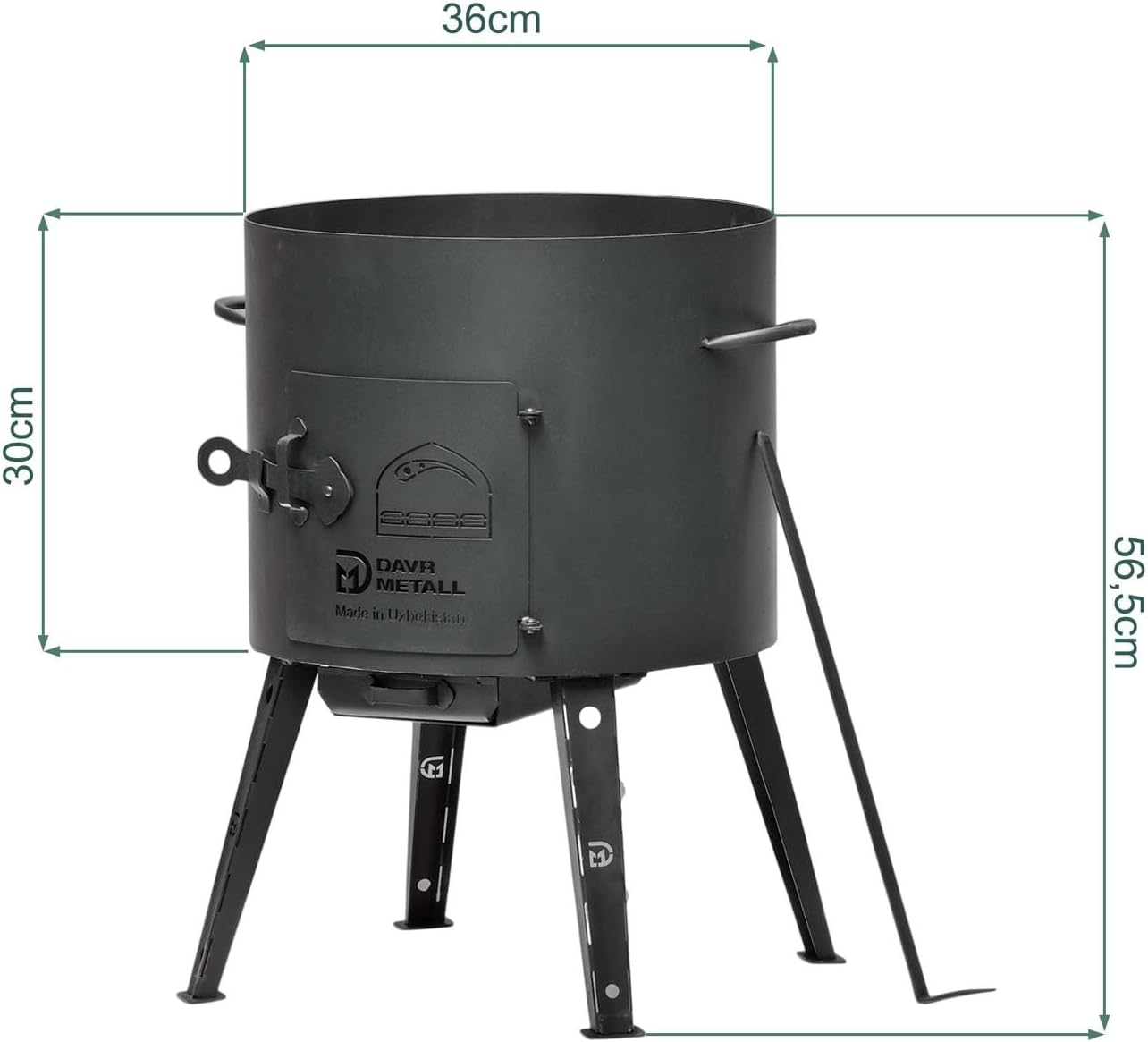 Uchag Campingofen-Set mit 10L Kasan & Zubehör, 10L rund+zubehör