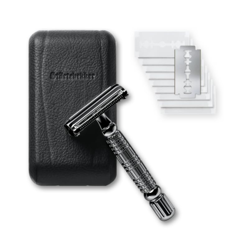 Rasier-Starter-Set mit Rasierhobel, Etui & Rasierklingen