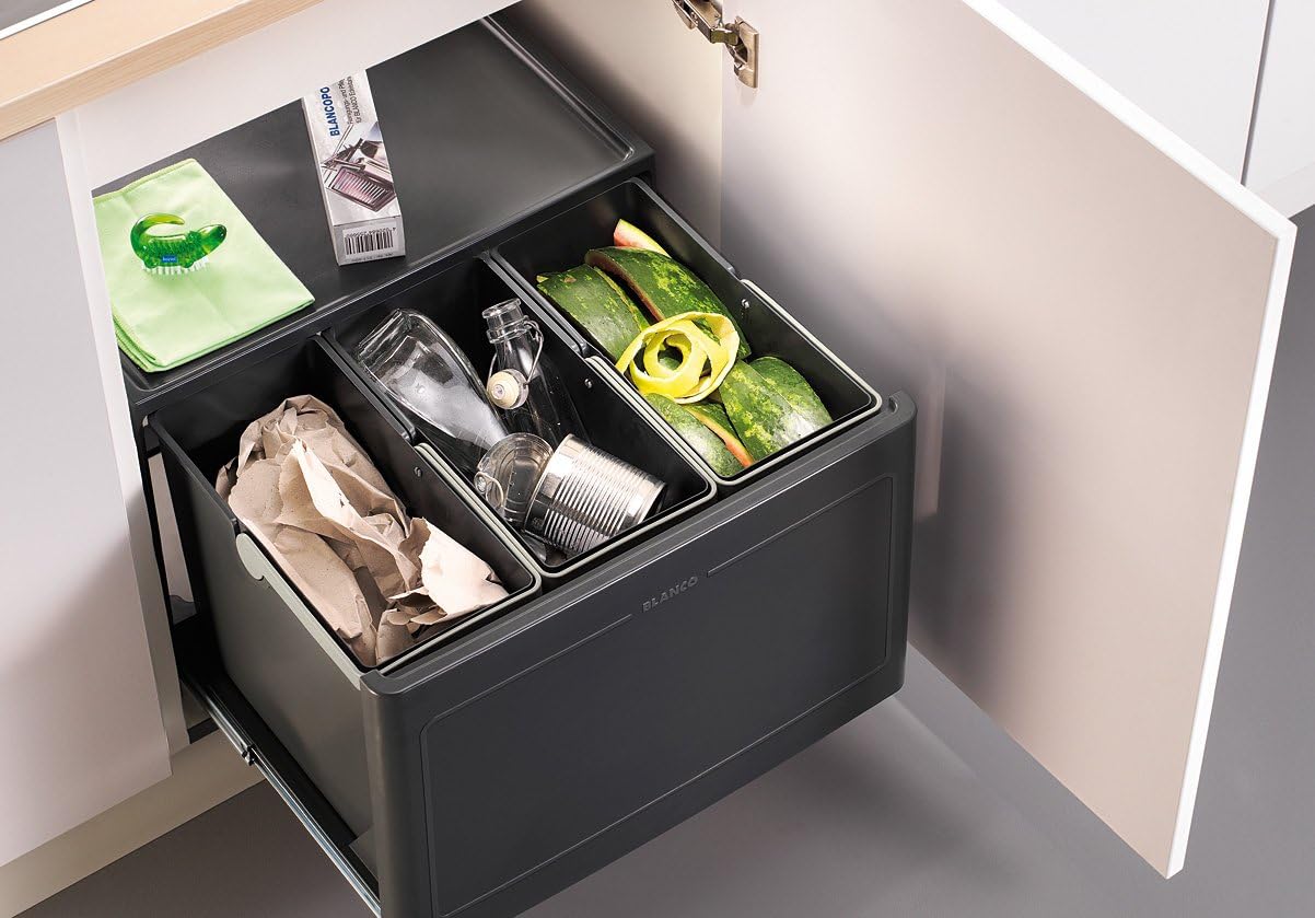 Botton Pro 60/3 Abfall-Müllsystem (39 L), 60er Unterschrank automatischer Auszug bei Türöffnung
