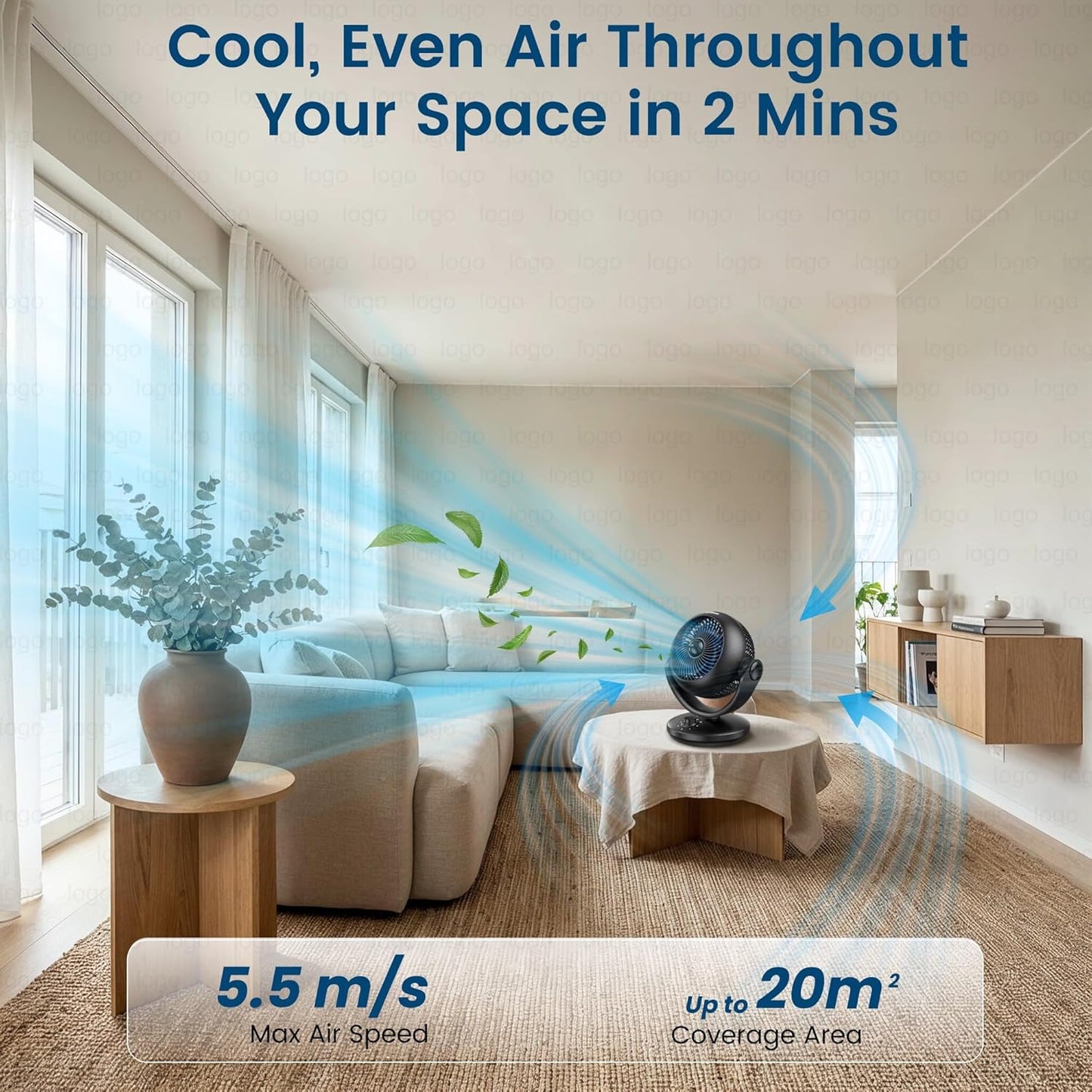 Tischventilator mit 3 Geschwindigkeiten