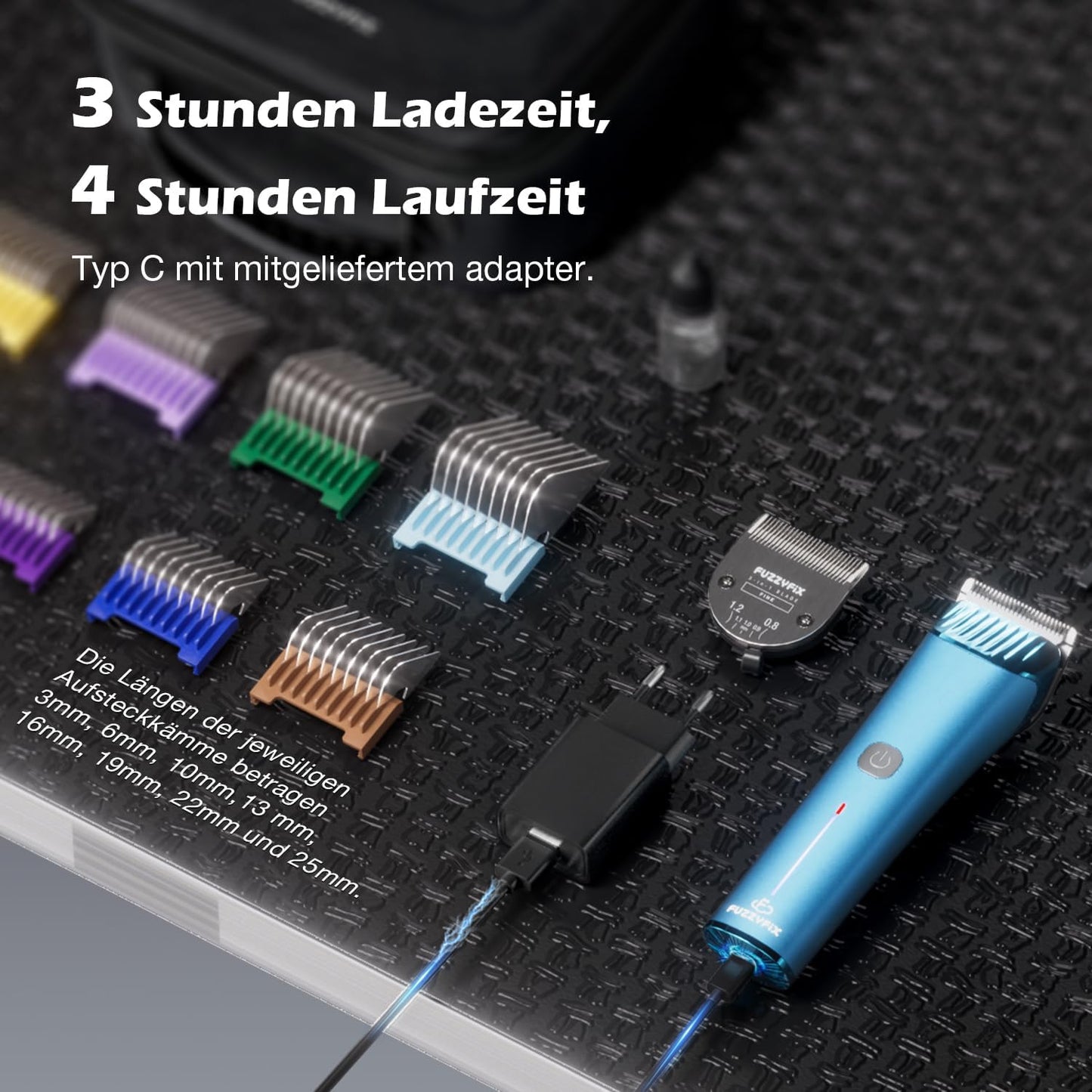 Profi Hundeschermaschine Nova mit 5in1 Klinge, Blau