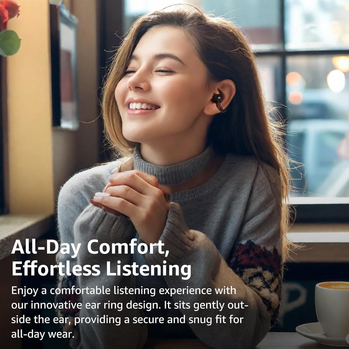 Kabellose Bluetooth 5.4-Kopfhörer mit personalisierbarem EQs, Dunkel Schwarz