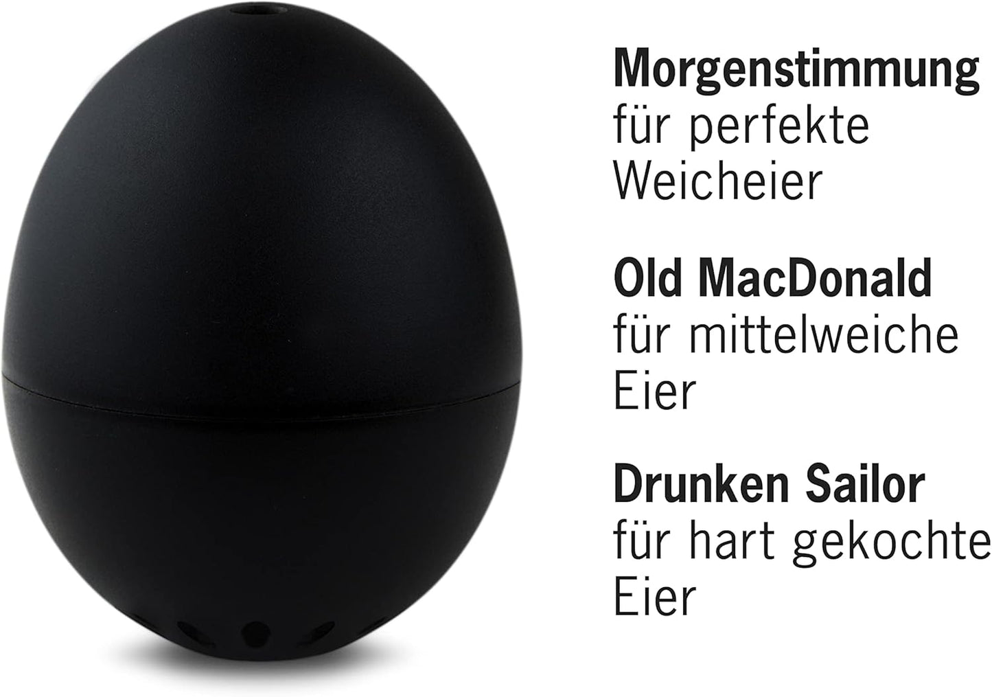Singende Eieruhr Classic, 5,1 x 4,5 cm Schwarz