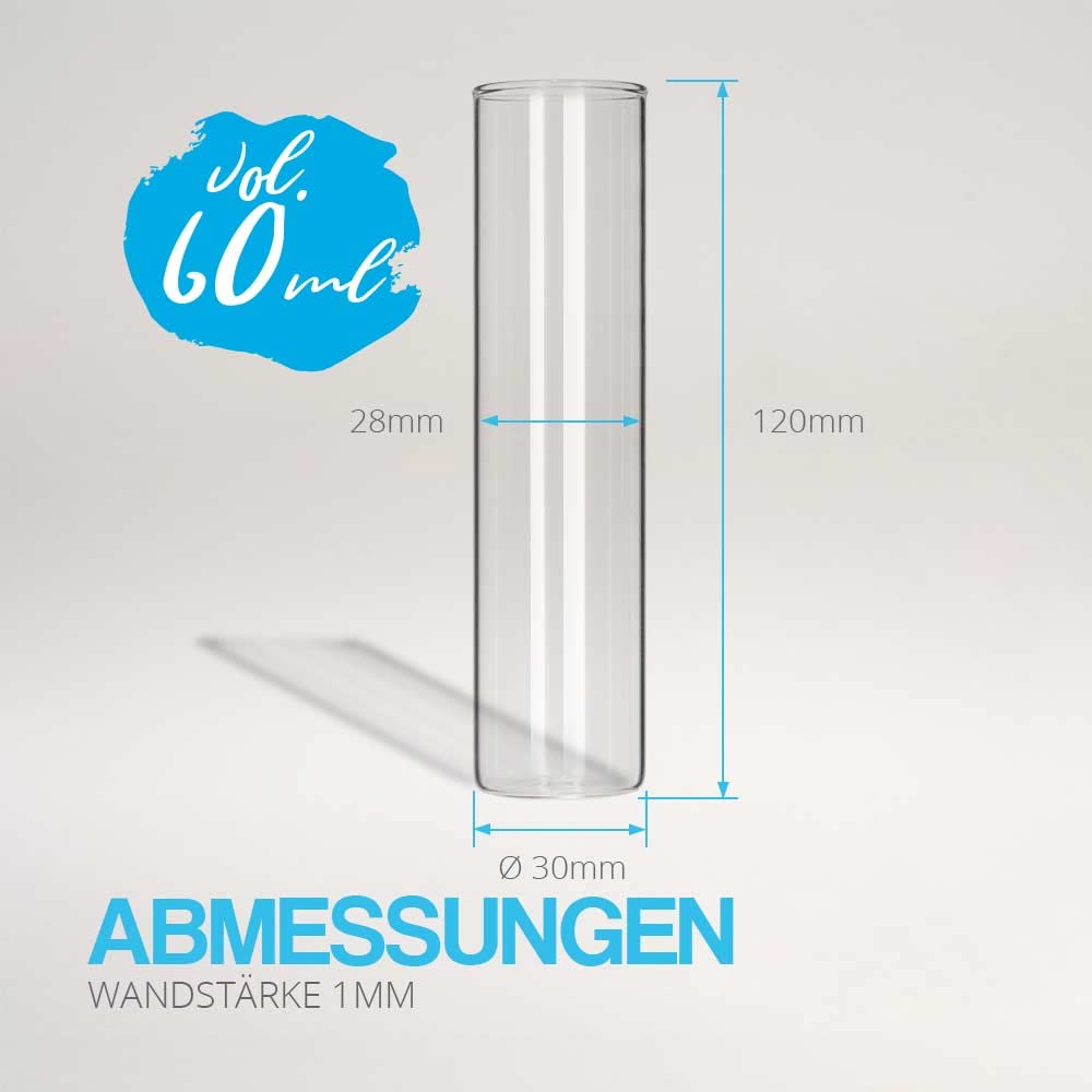 Gewürzgläser-Set mit Korken (25 Stück), 120 x Ø30 mm