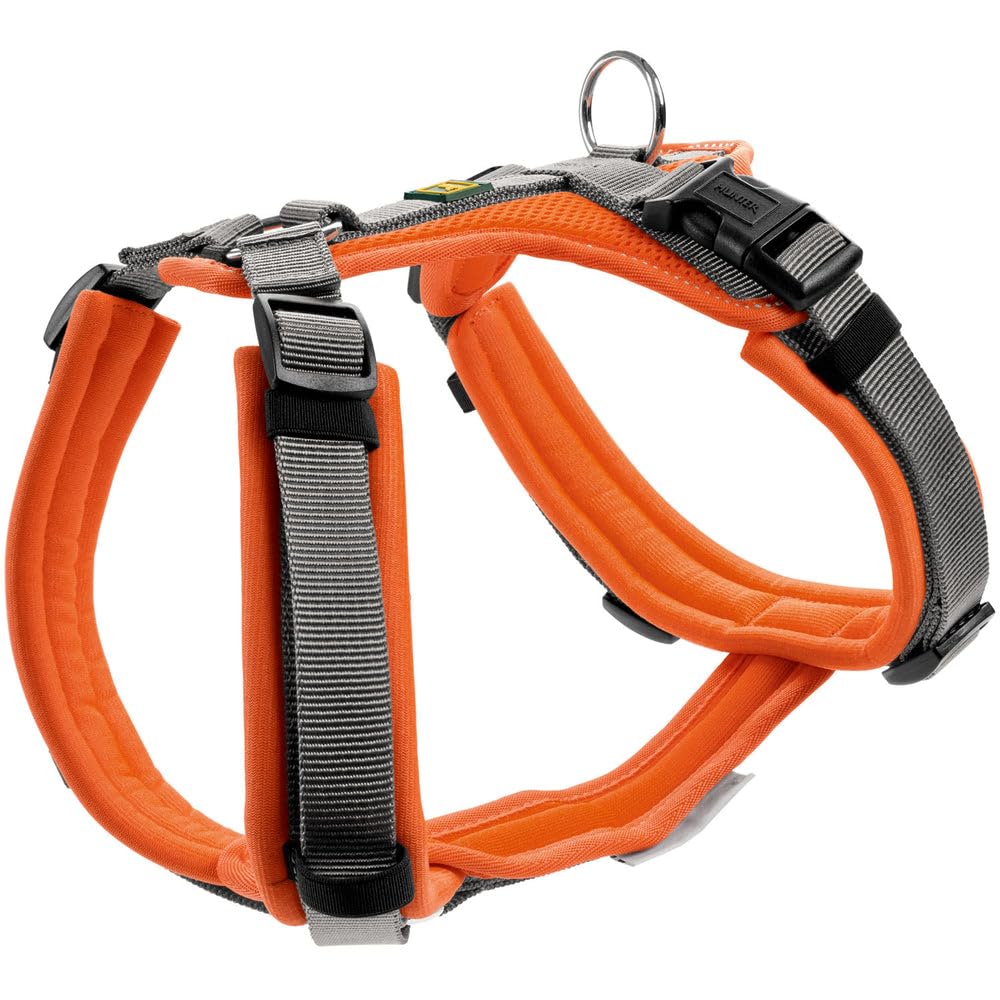 Hundegeschirr Maldon UP, weich gepolstert, reflektierend, orange/grau XS-S