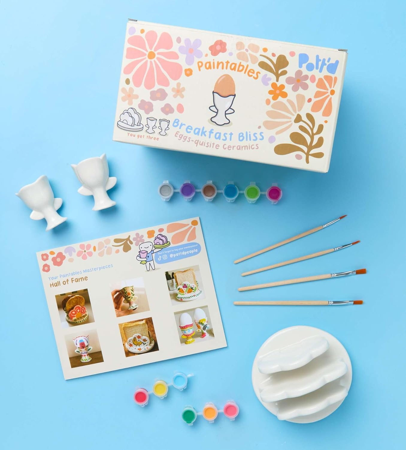 Keramik-Bemalen-Set Frühstücks-Glück, 2er-Set Frühstücks-Glück