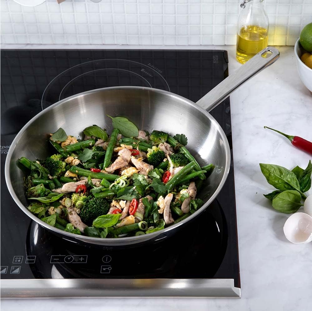 Bright Edelstahl Wok, 28cm Wok Wokpfanne