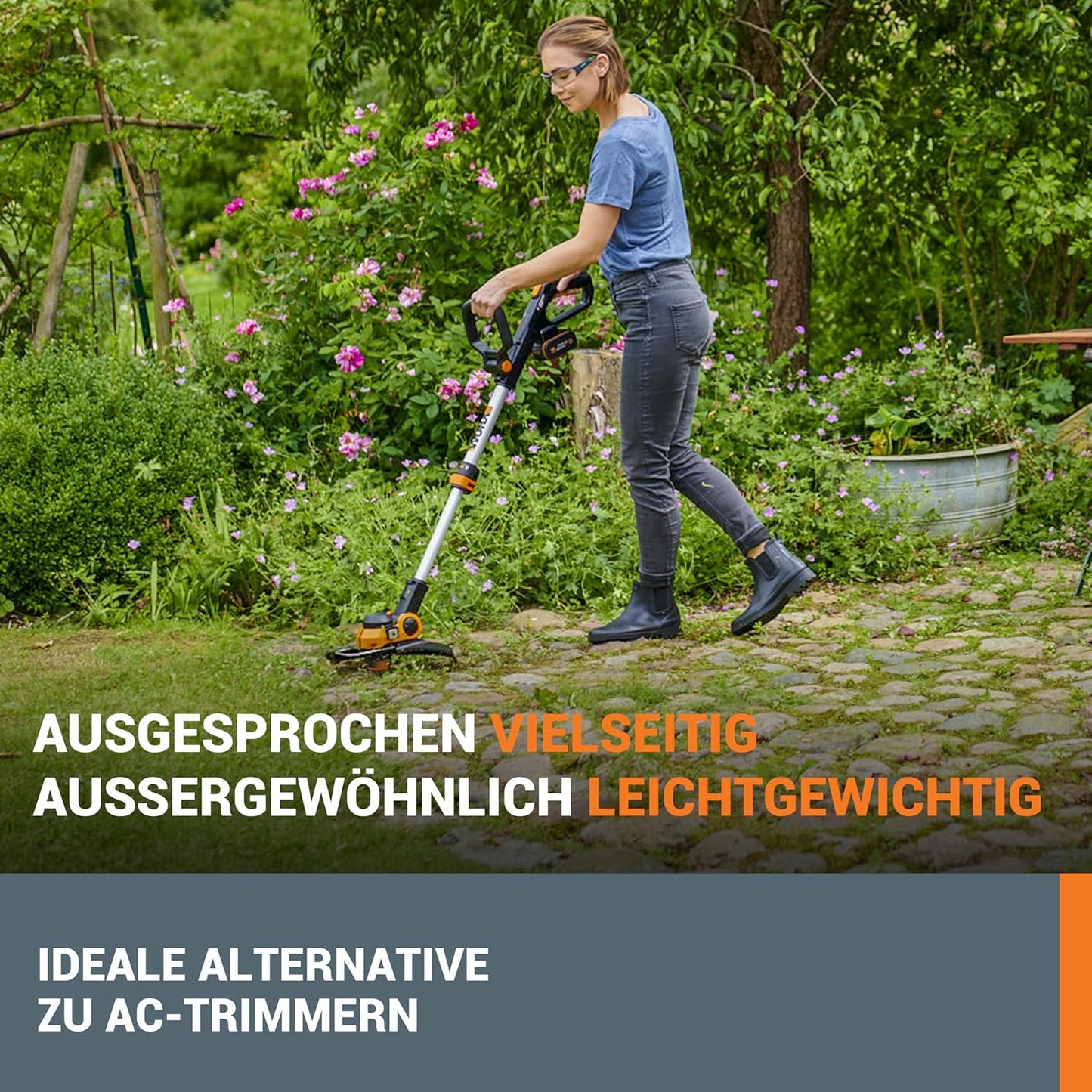 Akku-Rasentrimmer (ohne Akku), ohne Akku & Ladegerät