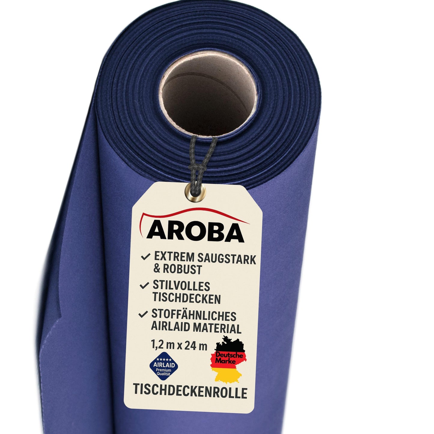 Airlaid Tischdeckenrolle, 2400 x 120 cm (Rechteckig) Blau