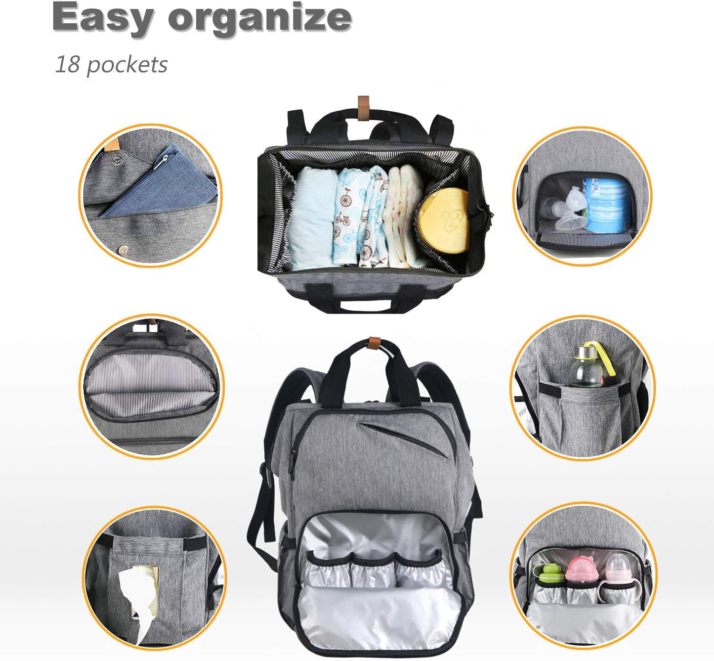 Wickelrucksack, Grau 1 Stück (1er Pack)