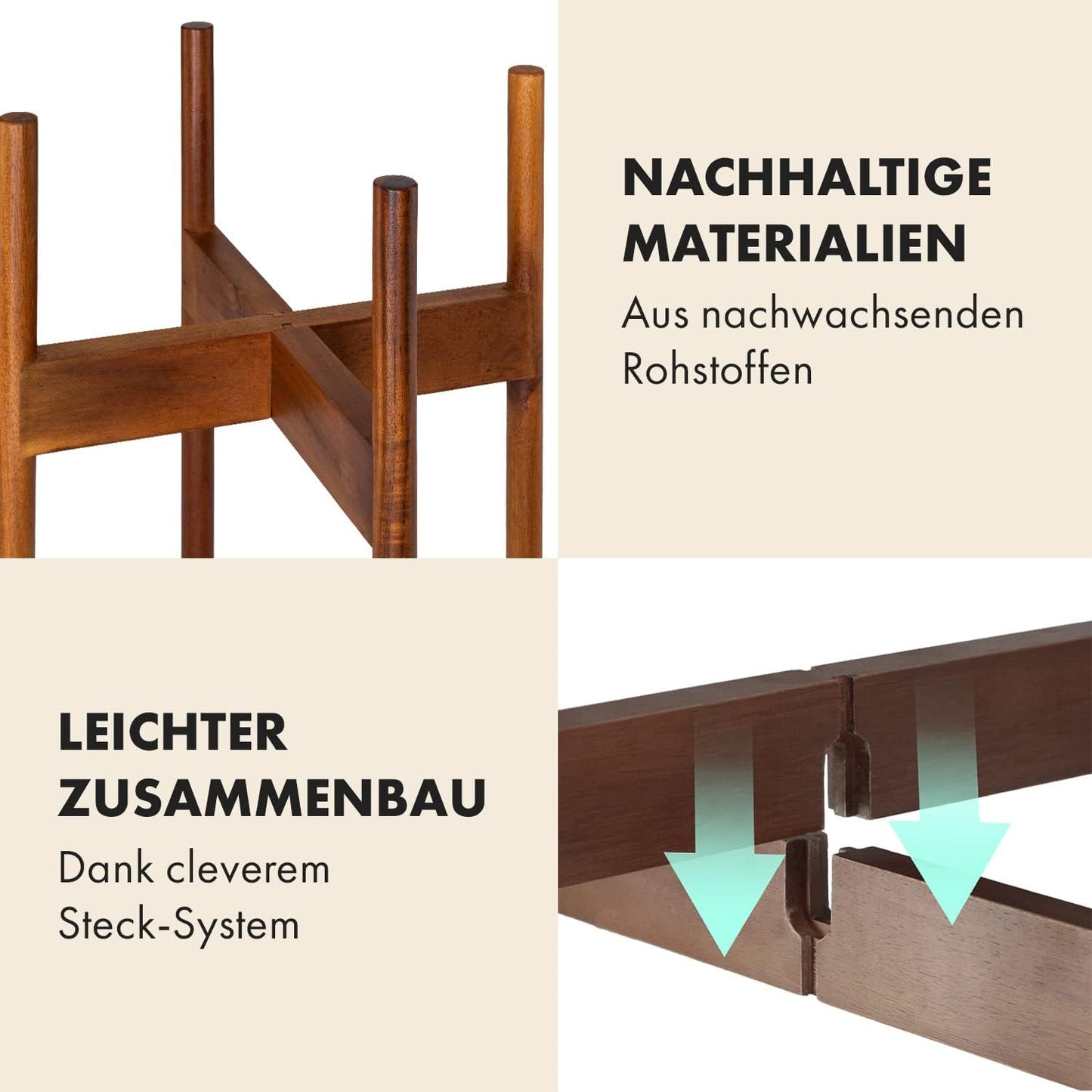 Pflanzenhocker Set, S/M/L / Akazie