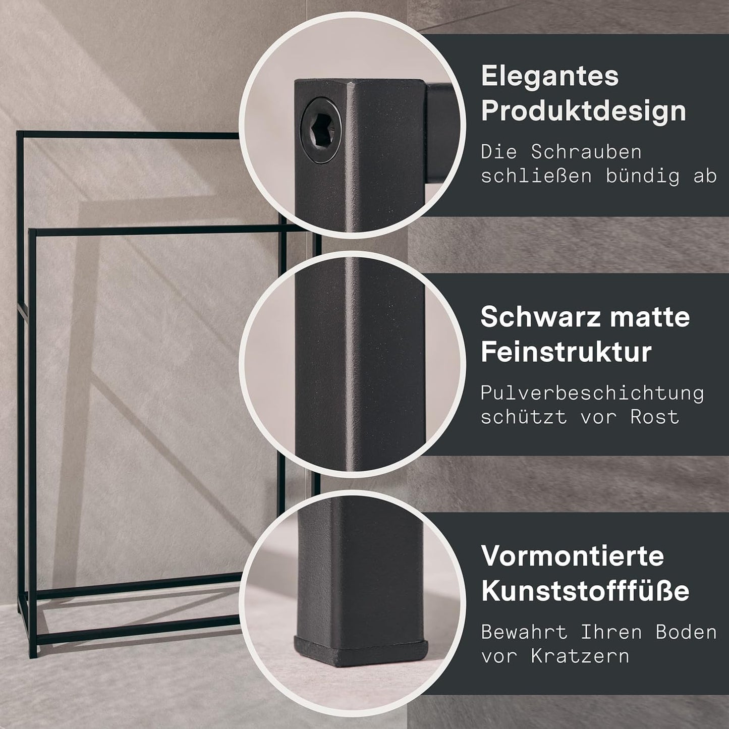  Handtuchständer, Schwarz