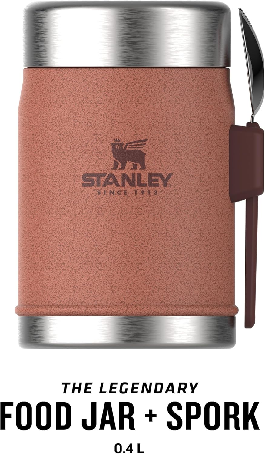 Legendary Food Jar + Spork, Hammertone Clay