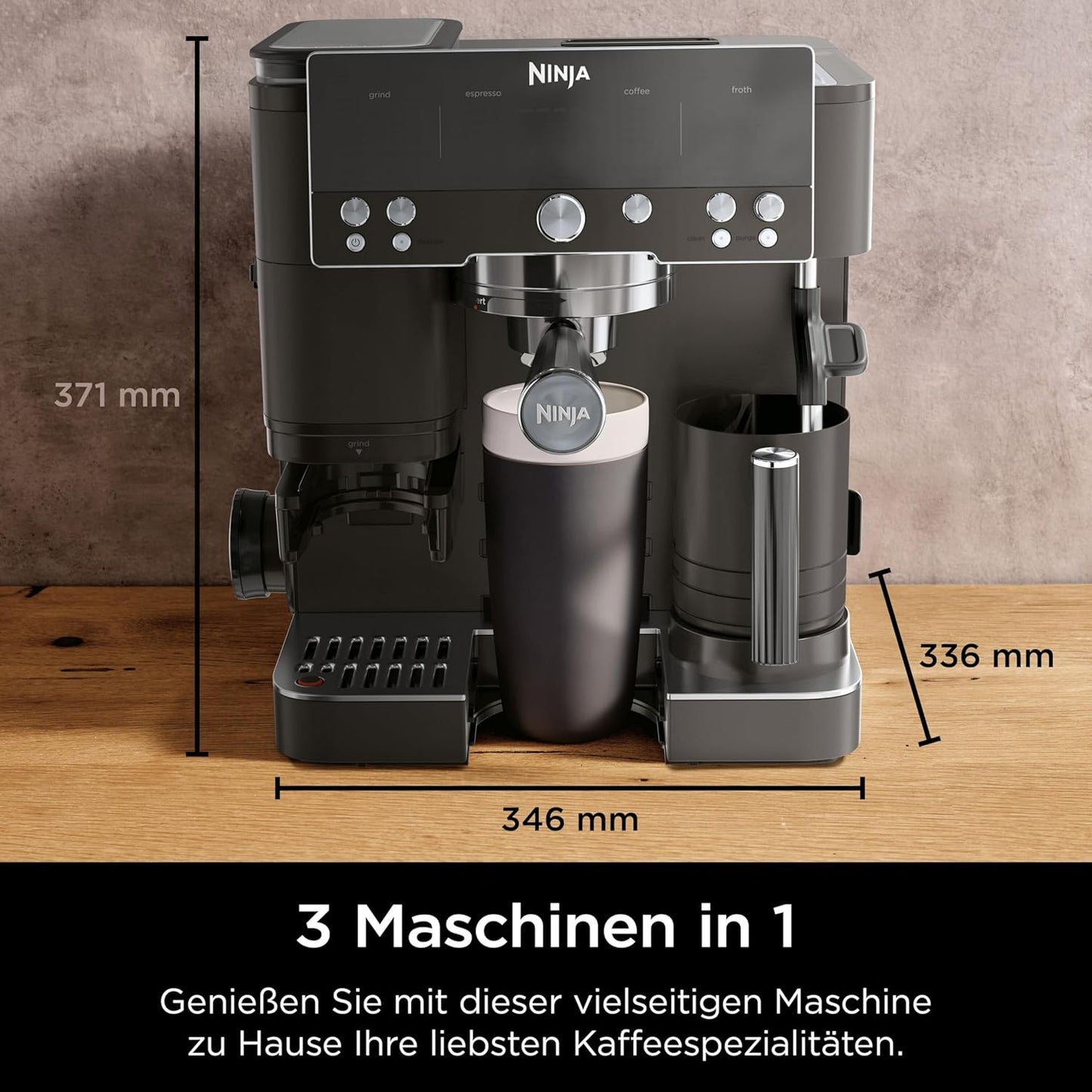 Luxe Premier 3-in-1-Kaffeemaschine ES601EUBK, Mitternachtsschwarz