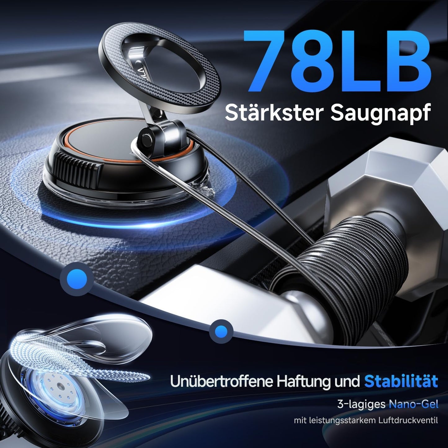 Magnetische Handyhalterung Auto, 360° drehbar, Terrakotta
