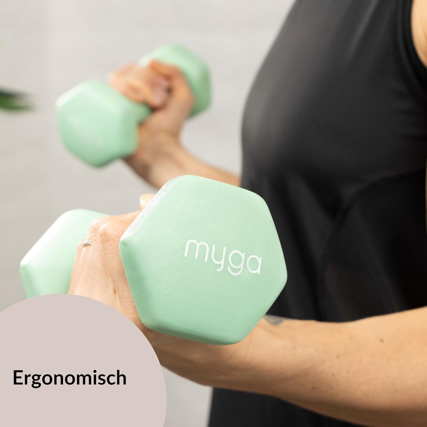 Neopren-Hanteln für Fitnessübungen, Hellgrün