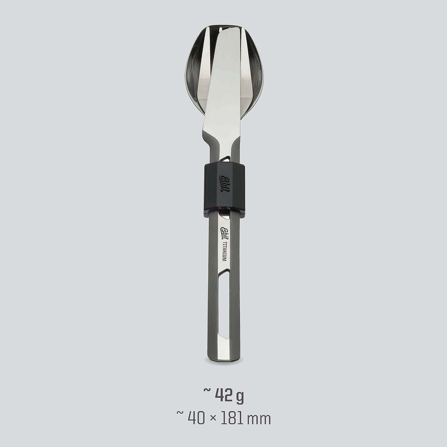 3-teiliges Titanbesteck-Set TC4-TI, Silber