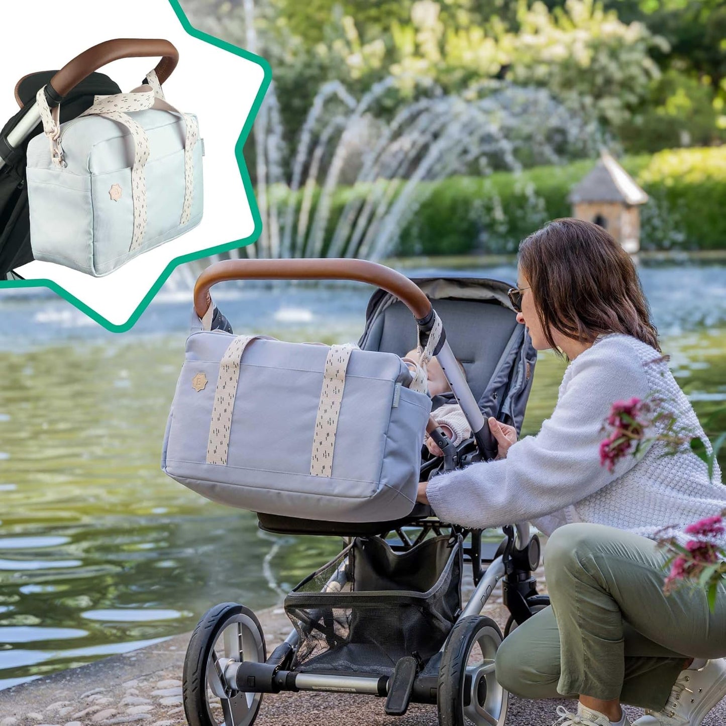 Wickeltasche Bowling mit Wickelauflage, Grau