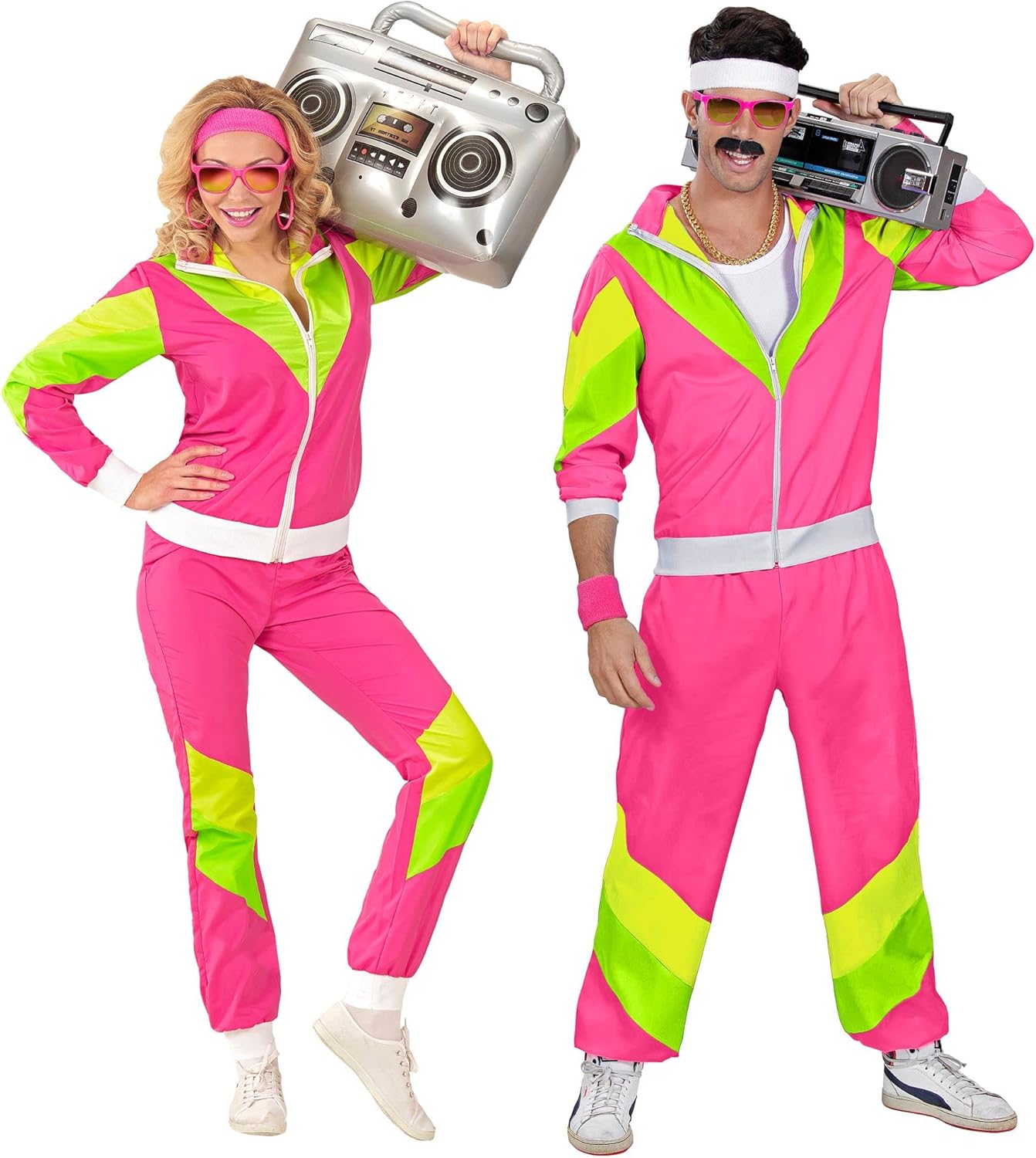 80er Jahre Party-Trainingsanzug Kostüm-Set, Rosa M