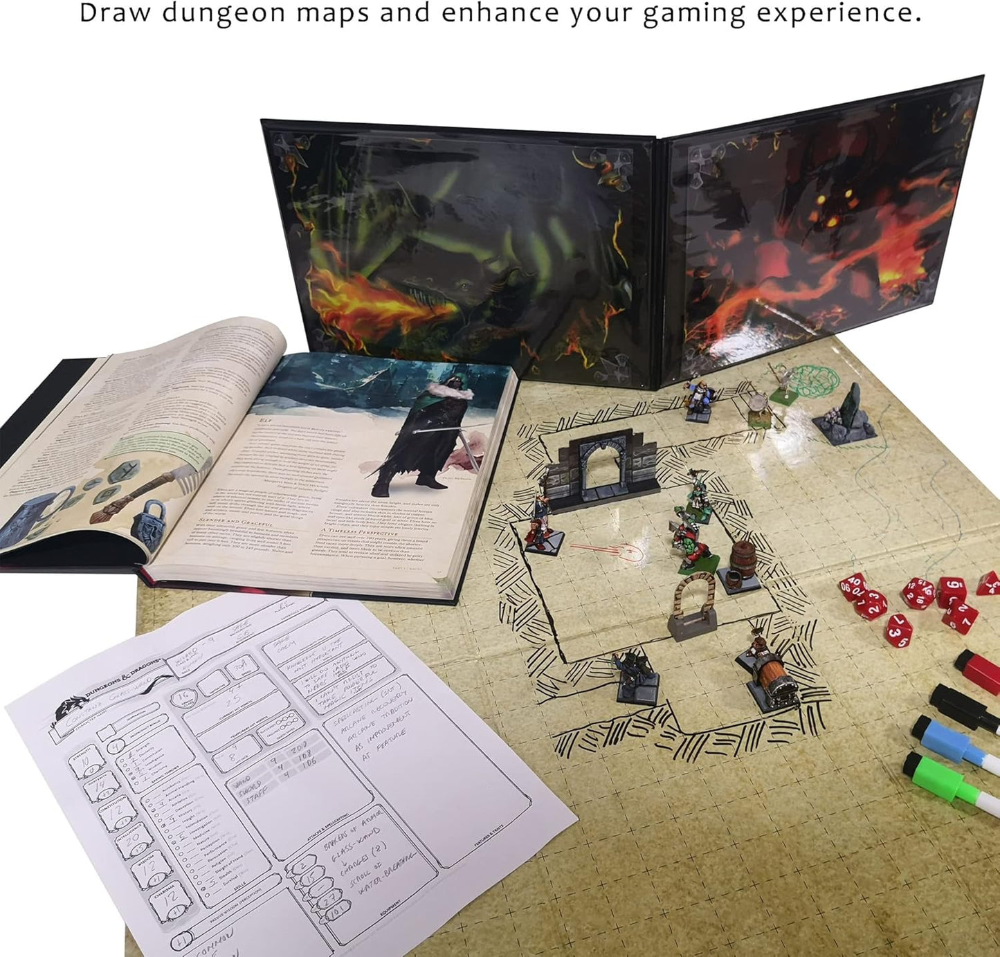 Dungeon Grid Board für Rollenspiele und Kriegsspiele, Board