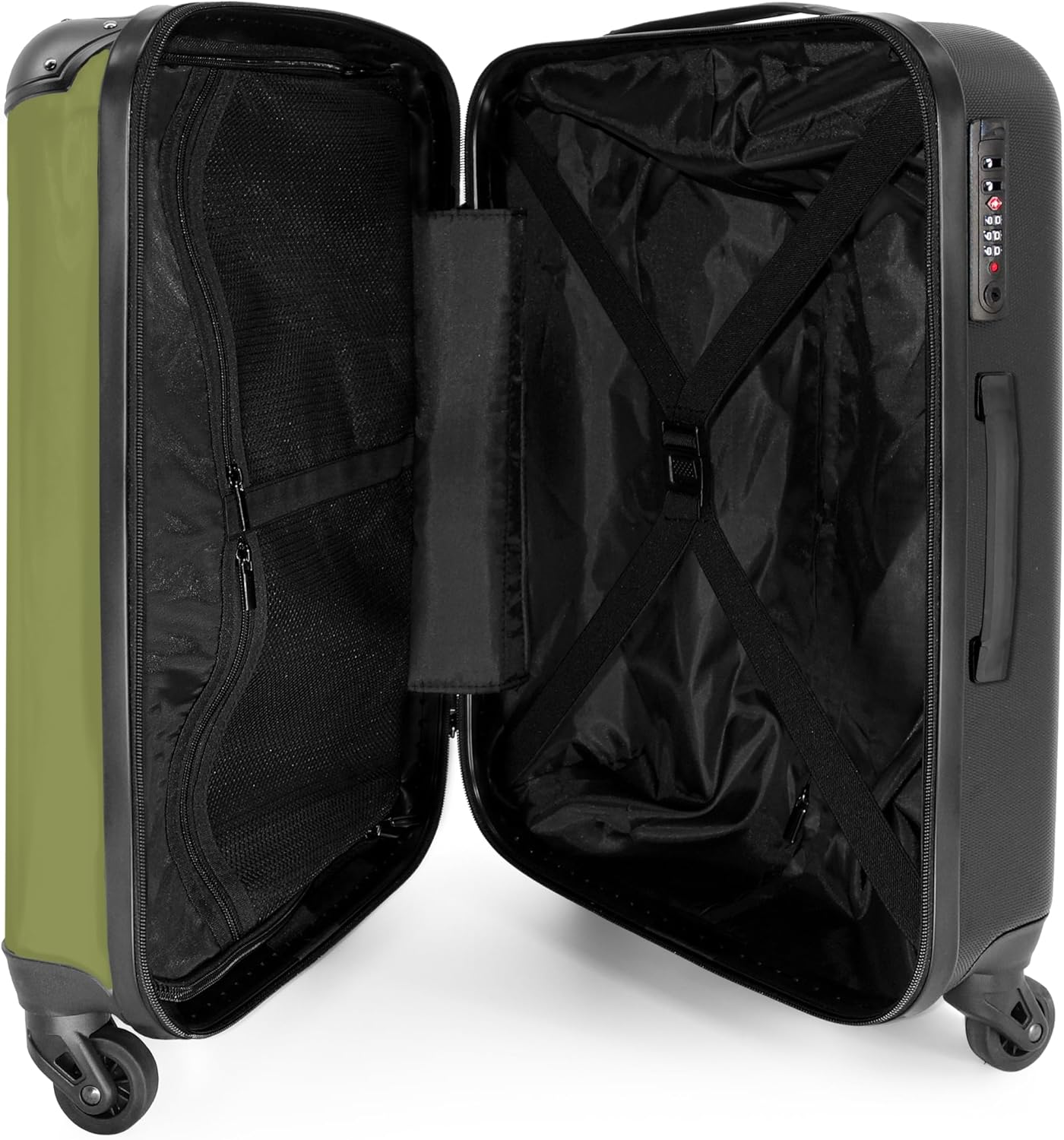Hartschalen-Trolley mit 4 Rollen, mittelgross, Farbe - Grün Mittelgross