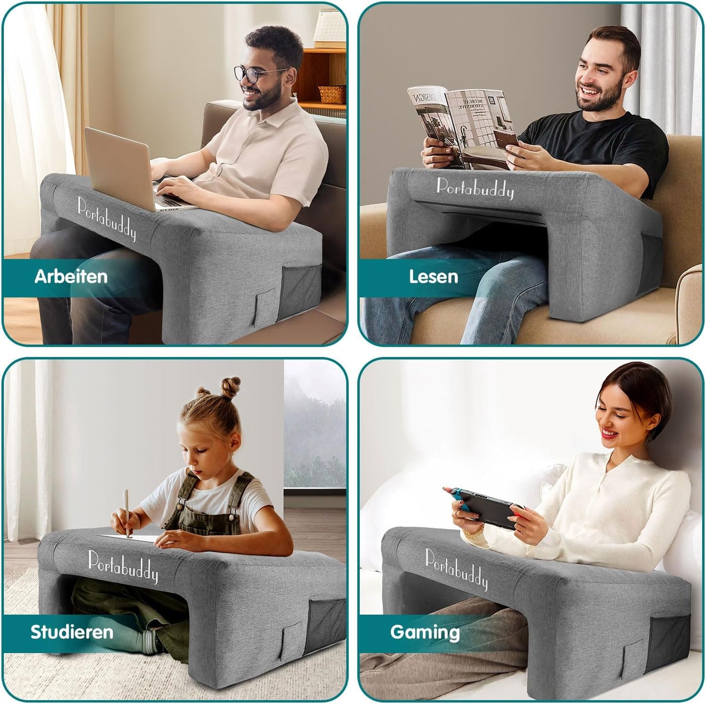 Aufblasbarer Gaming-Kissentisch für Bett & Sofa
