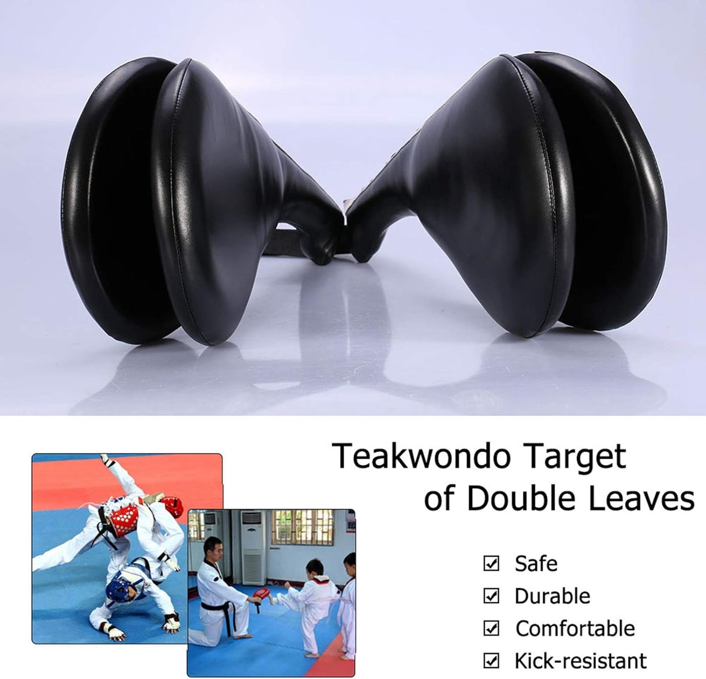 2-teiliges Taekwondo Trainings-Pratzen-Set, Schwarz