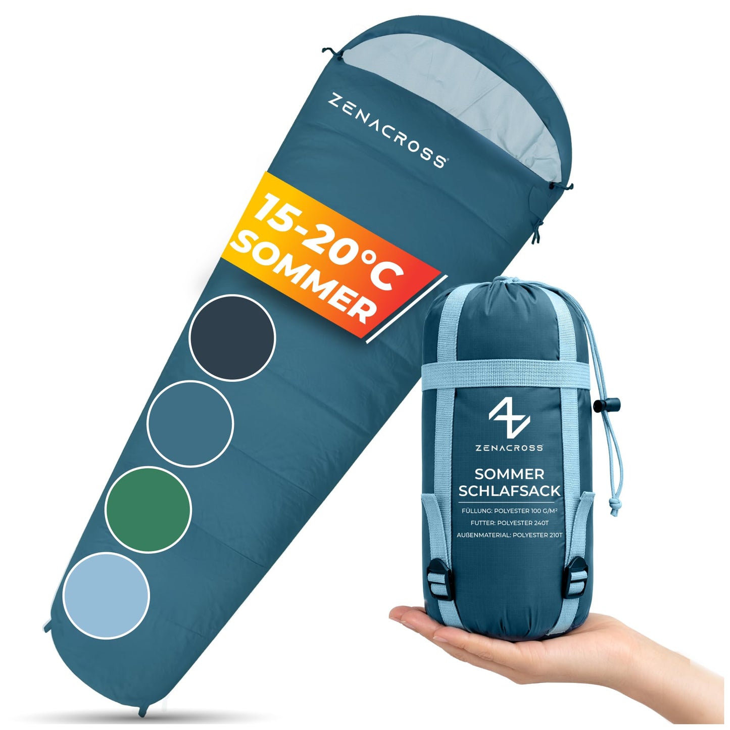 Ultraleichter Sommerschlafsack, Marineblau