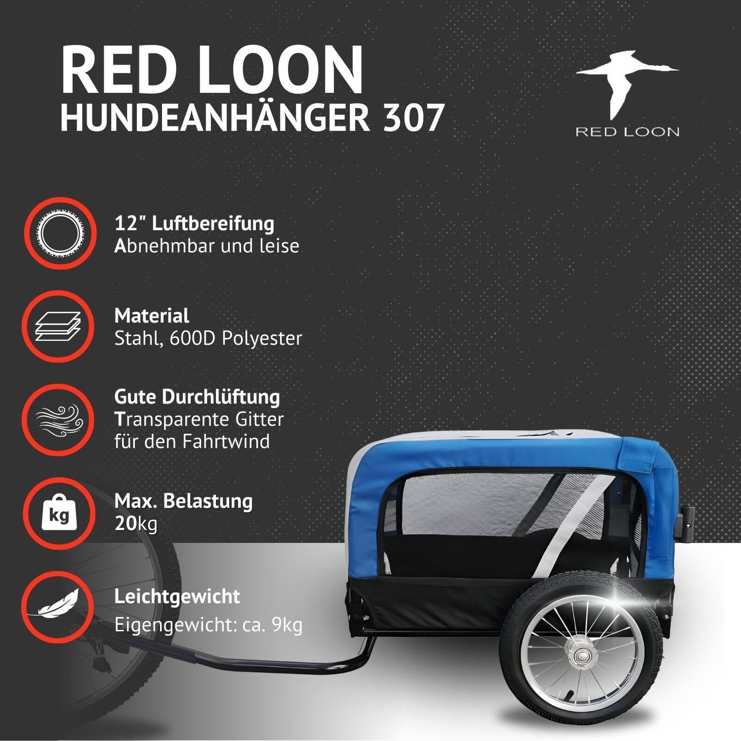 2in1 Fahrradanhänger & Hundebuggy Modell Red Loon Mini