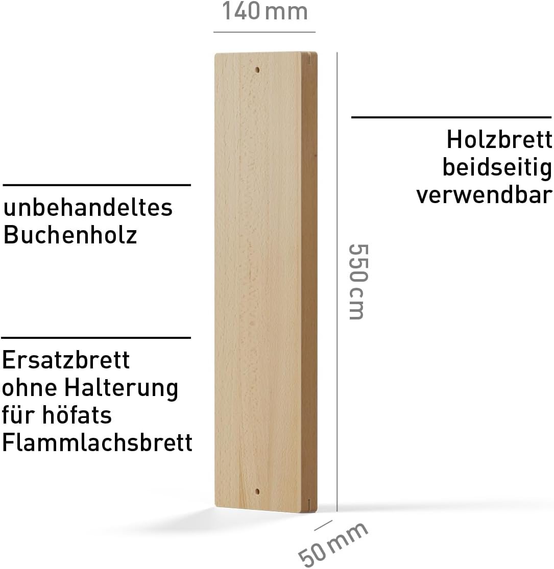 Ersatz-Flammlachsbrett, 55 cm, wendbar, Ersatzbrett