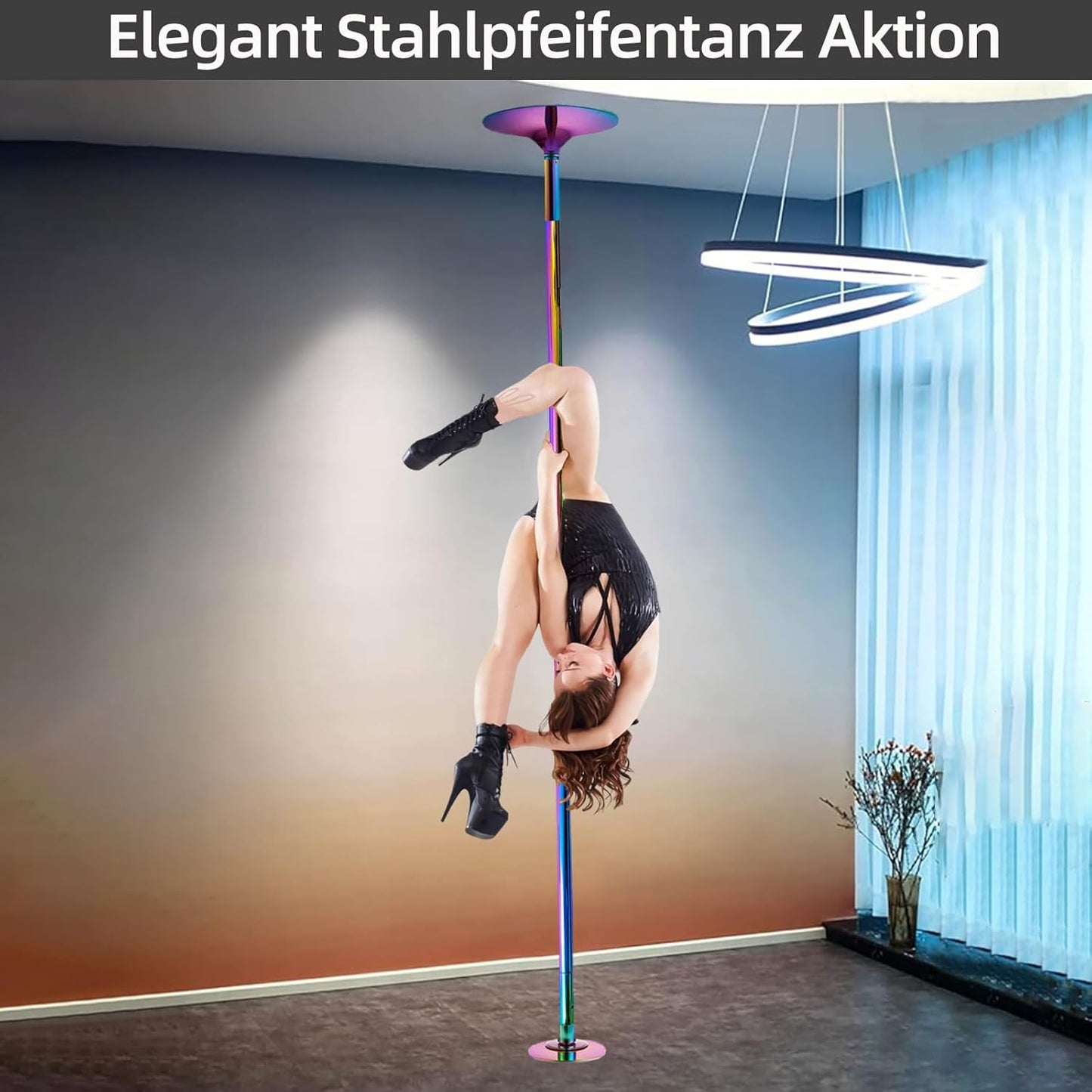 Höhenverstellbare Pole Dance Stange (drehend/statisch), Mehrfarbig