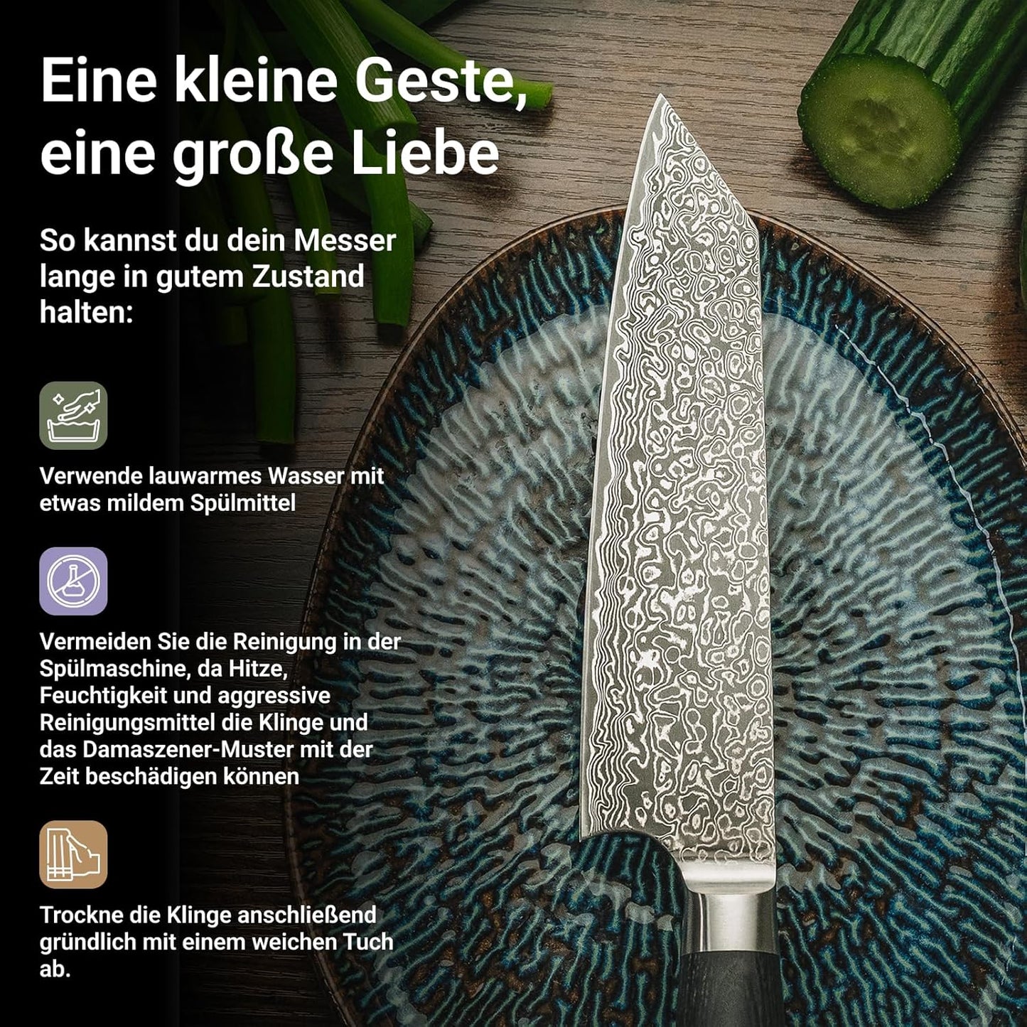 3-teiliges Küchenmesserset (Santoku, Kiritsuke, Office), Set 3-teilig AKIRA, YUNO, SANJI