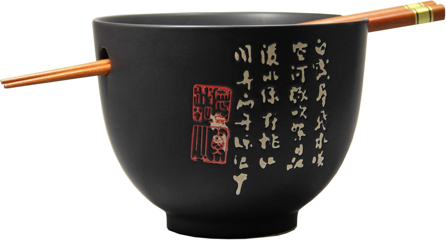Soba- und Reisschalen-Set mit Essstäbchen