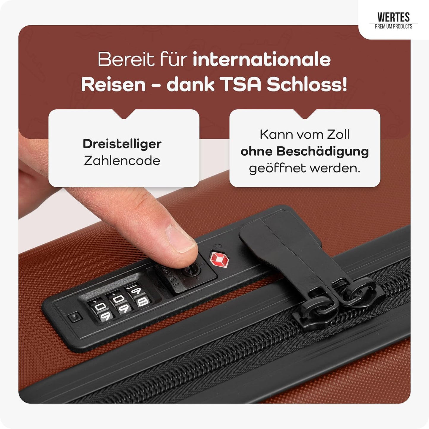 Kabinenkoffer mit Doppellrollen, Handgepäck - 55x40x20cm Terrakotta
