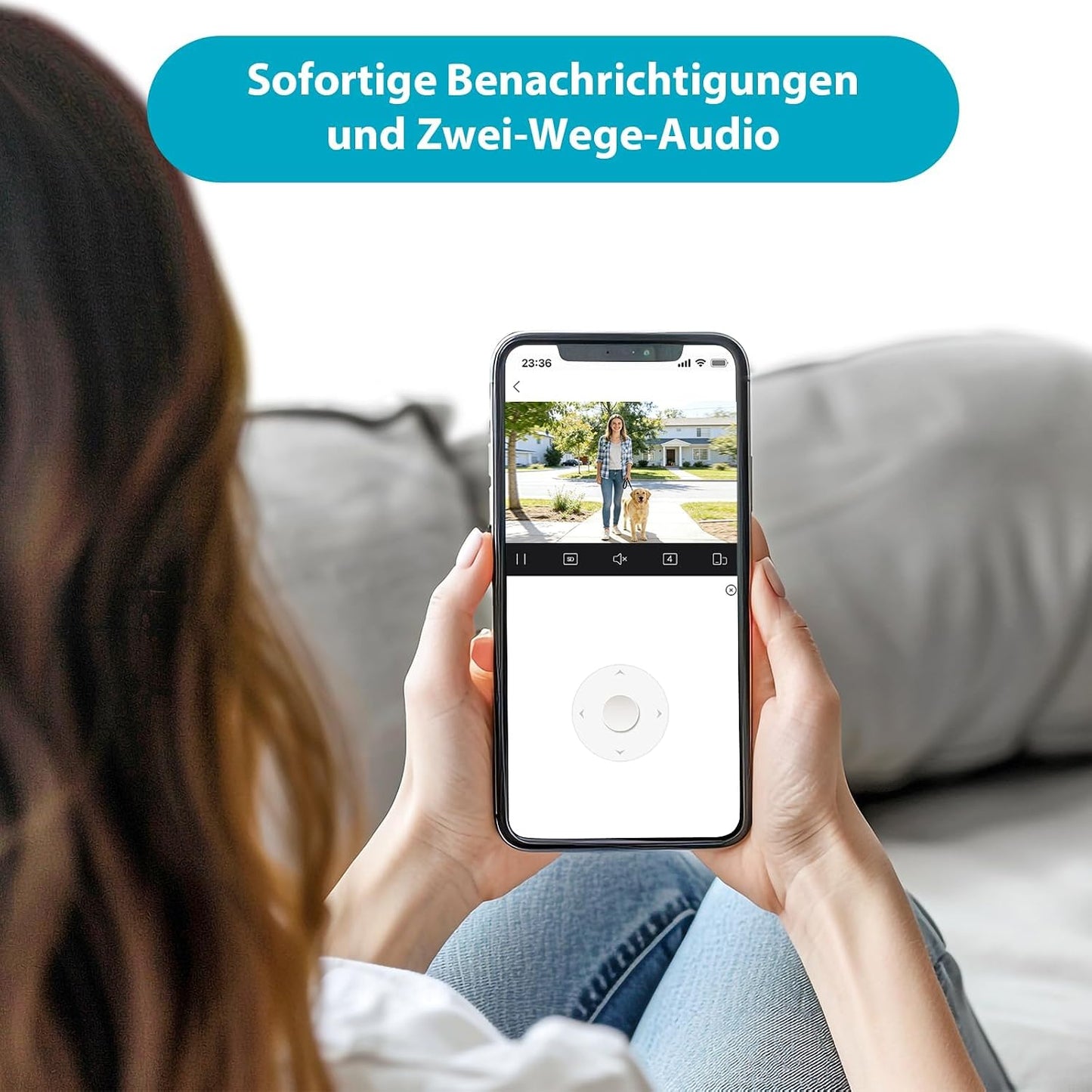 DH-DB41AB Video-Türklingel mit 2K-Kamera und KI-Erkennung, Schwarz Videotürklingel