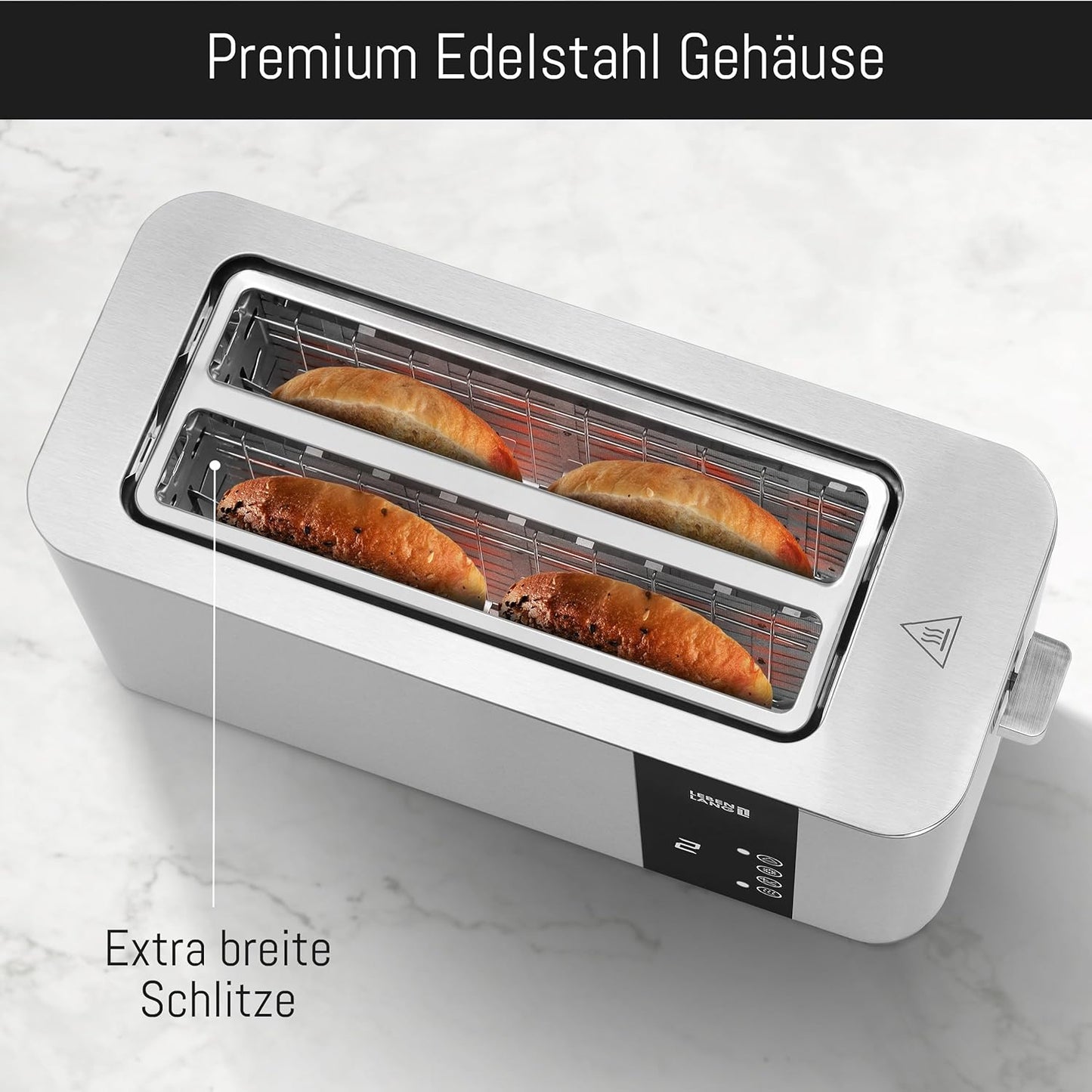 Langschlitztoaster - LBL9899, 4 Scheiben - 1400W - Edelstahl